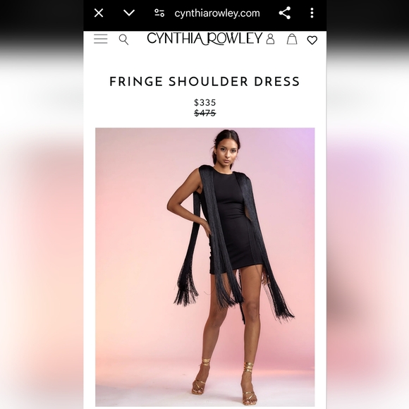 Little black dress with fringe shoulders - Picture 3 of 5